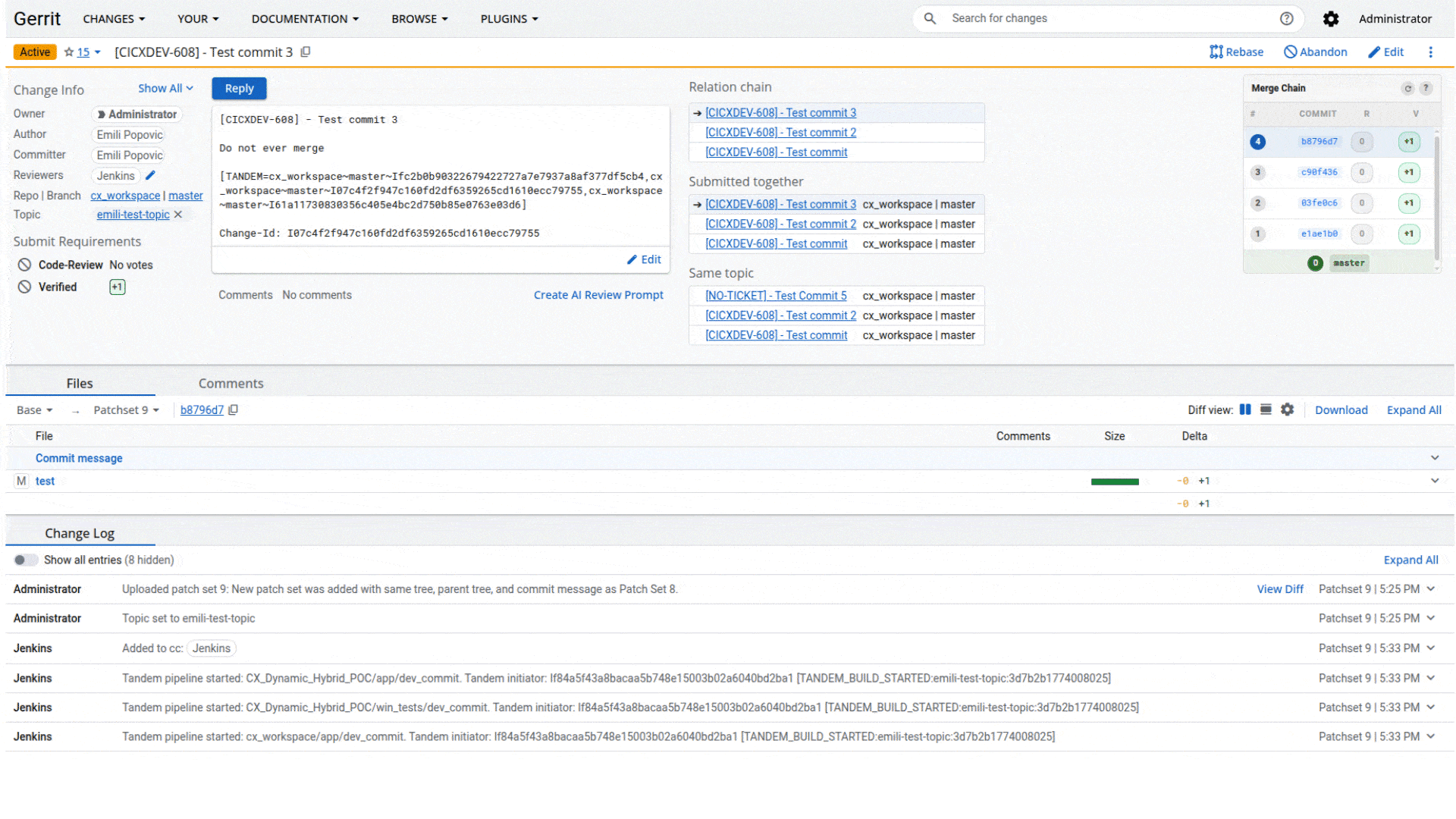 Gerrit-GIF Speculative Merging