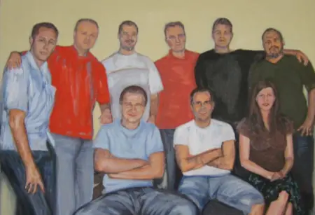ATV32 team, painting by Radmila Padejski