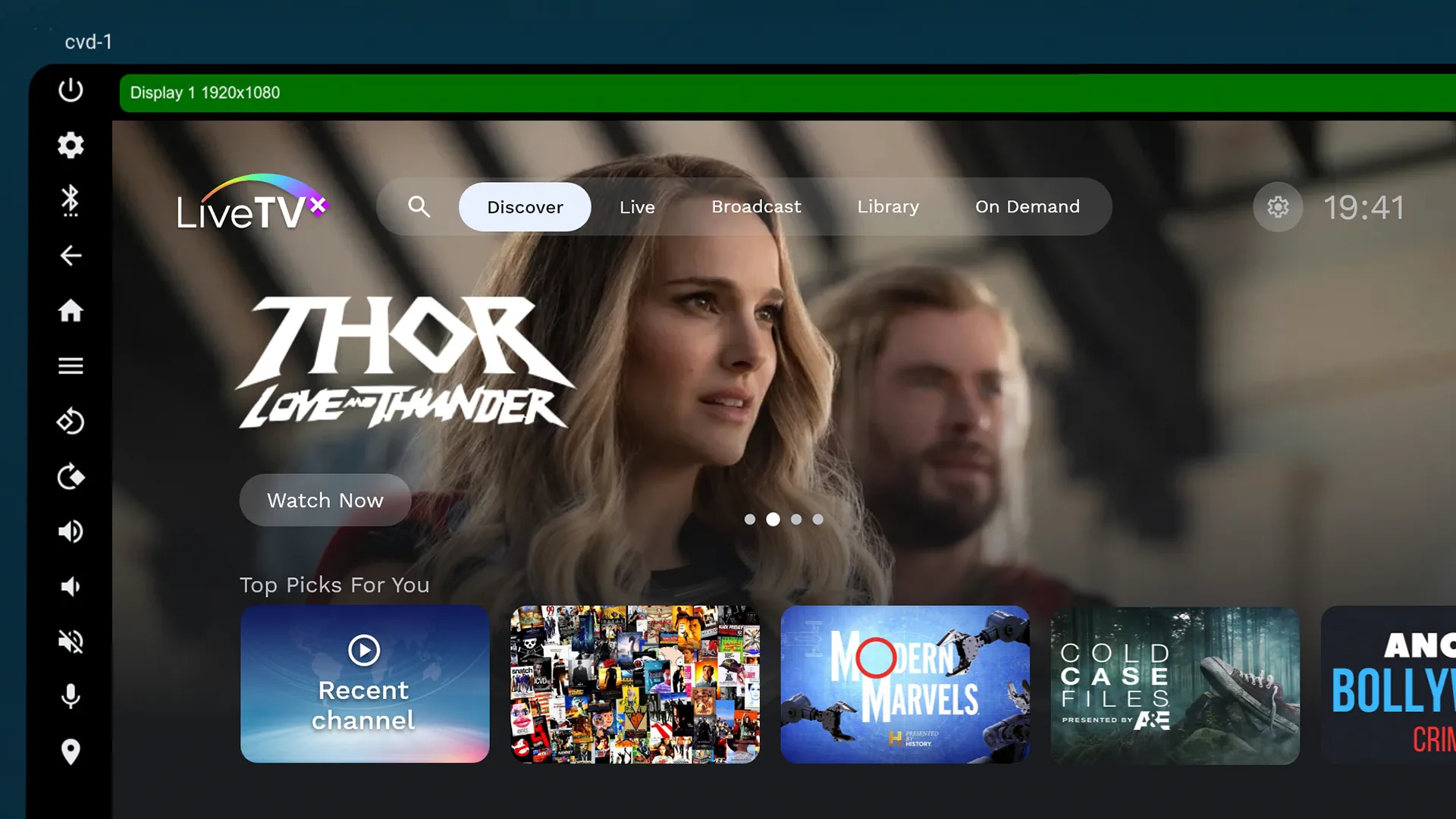 Google Live TV app running in Cuttlefish emulator Google Live TV app running in Cuttlefish emulator